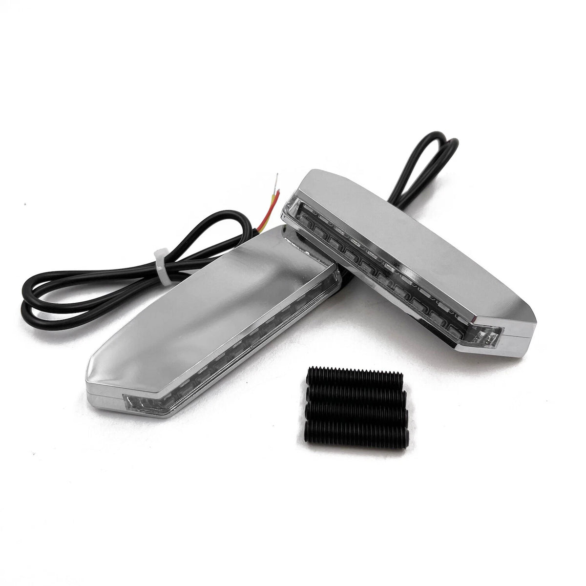 Chrome LED Mirror Block Off Base Plates for Suzuki GSX-R 1000 (2017–2021)