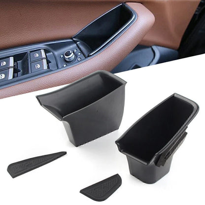 Front Door Handle Armrest Storage Box Tray Bin Kit for Audi Q7 (2016–2018)