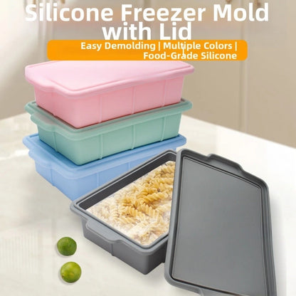 Silicone Trays with Lids for Food Storage (21x13x5.4cm)