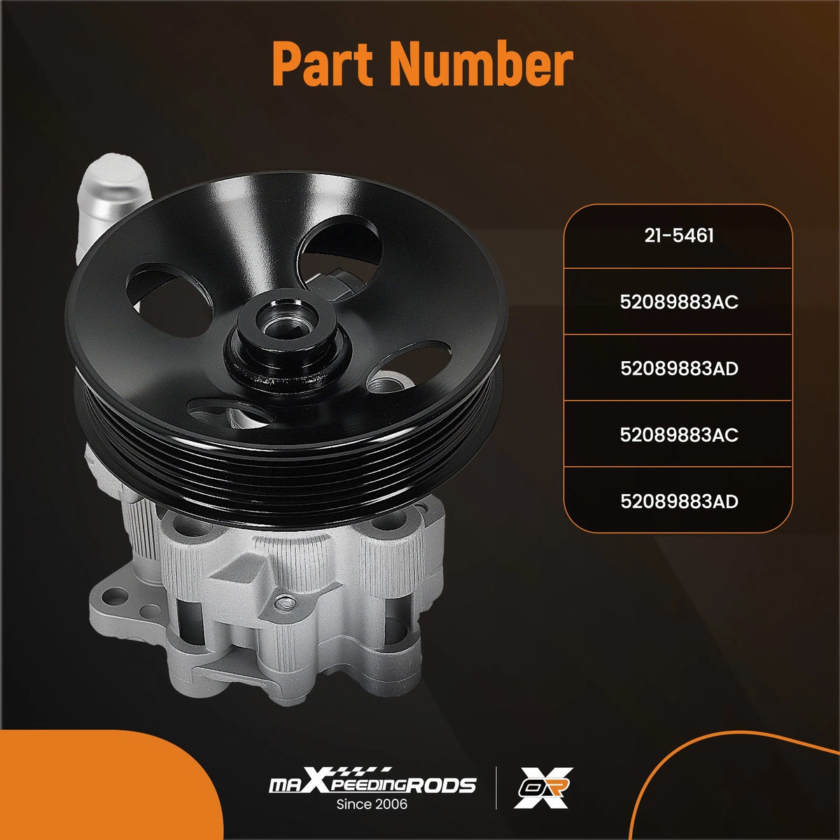 Power Steering Pump for Jeep Commander, Grand Cherokee V8 5.7L (2006–2010) 21-5461