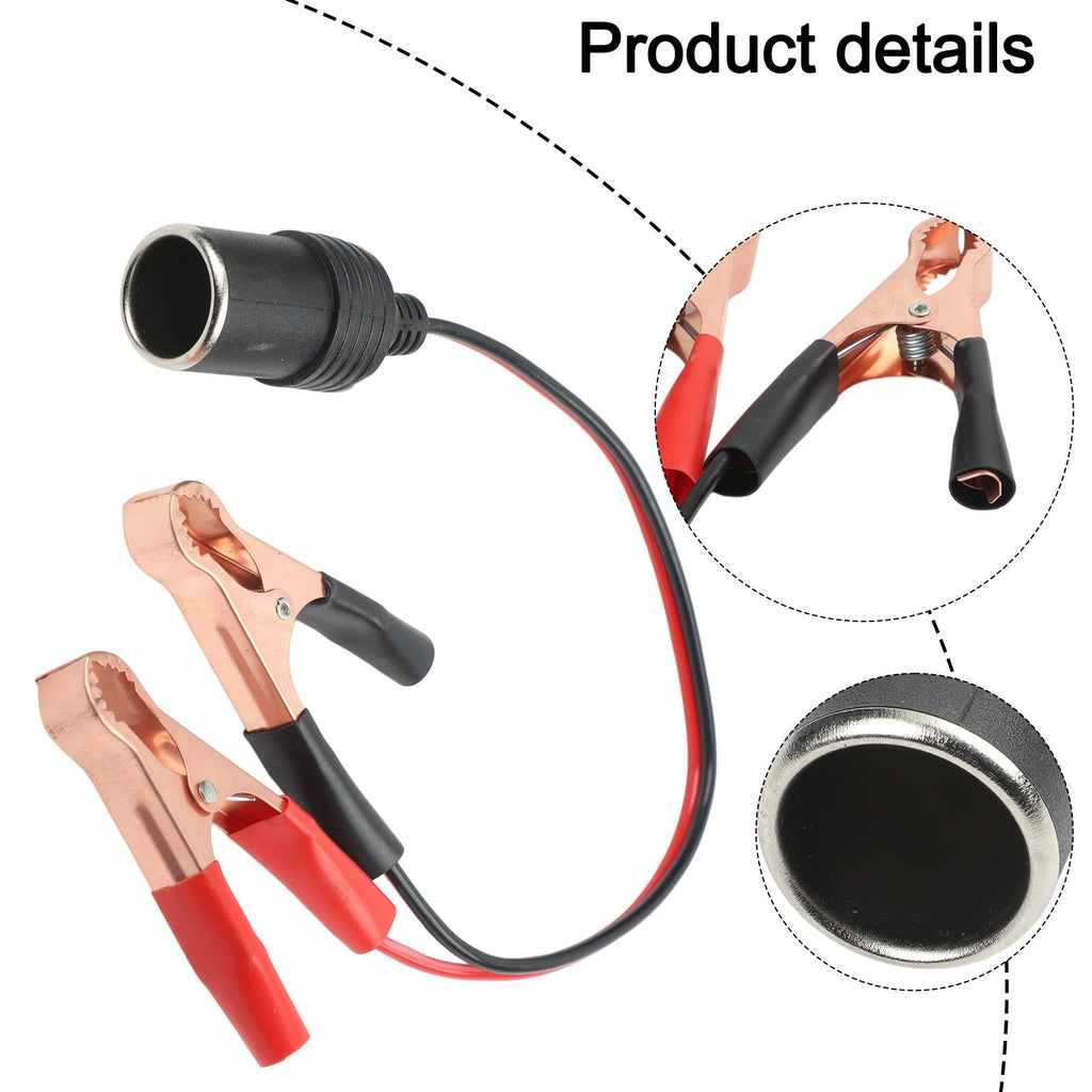 12V 50A Battery Clamp Adapter with Female Socket Connector for Vehicles