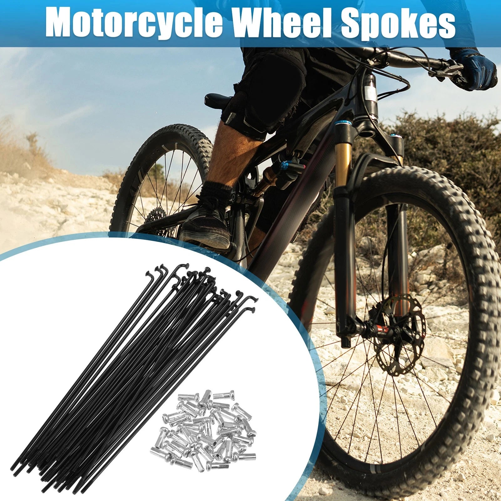 14G J Bend Bicycle Spokes with Nipples 158mm for Universal Fit (Any Make)