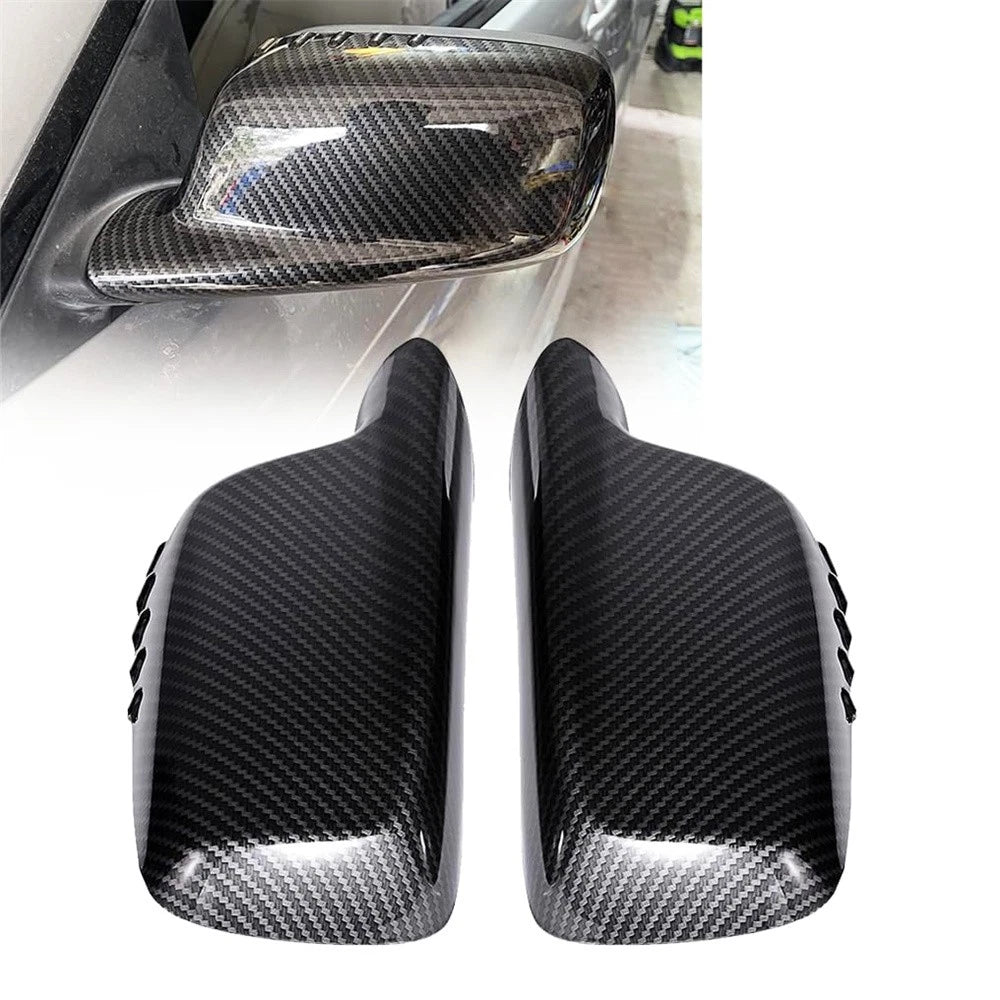 1 Pair Carbon Fiber Look Side Mirror Covers for BMW 3er E46, 7er E65 E66 E67