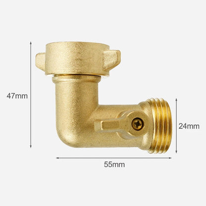 90 Degree Elbow Valve for Garden Hose Connector (Leak Proof)