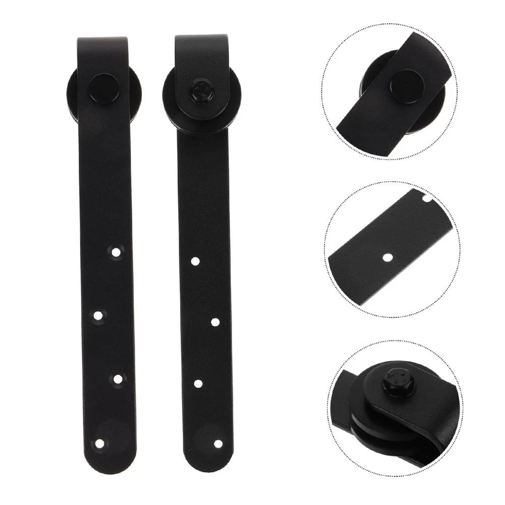 Sliding Barn Door Hardware Kit for Mini Cabinets - Black Finish