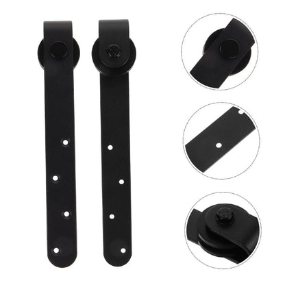Sliding Barn Door Hardware Kit for Mini Cabinets - Black Finish