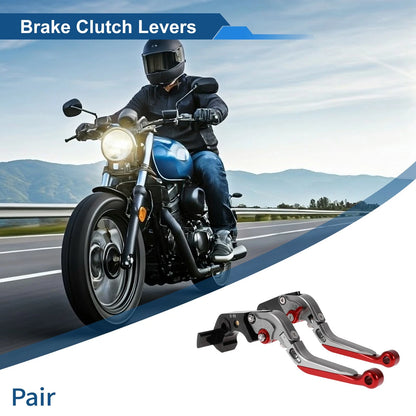 Adjustable Brake Clutch Levers for Kawasaki ZX14R (2006–2023) - Titanium Red