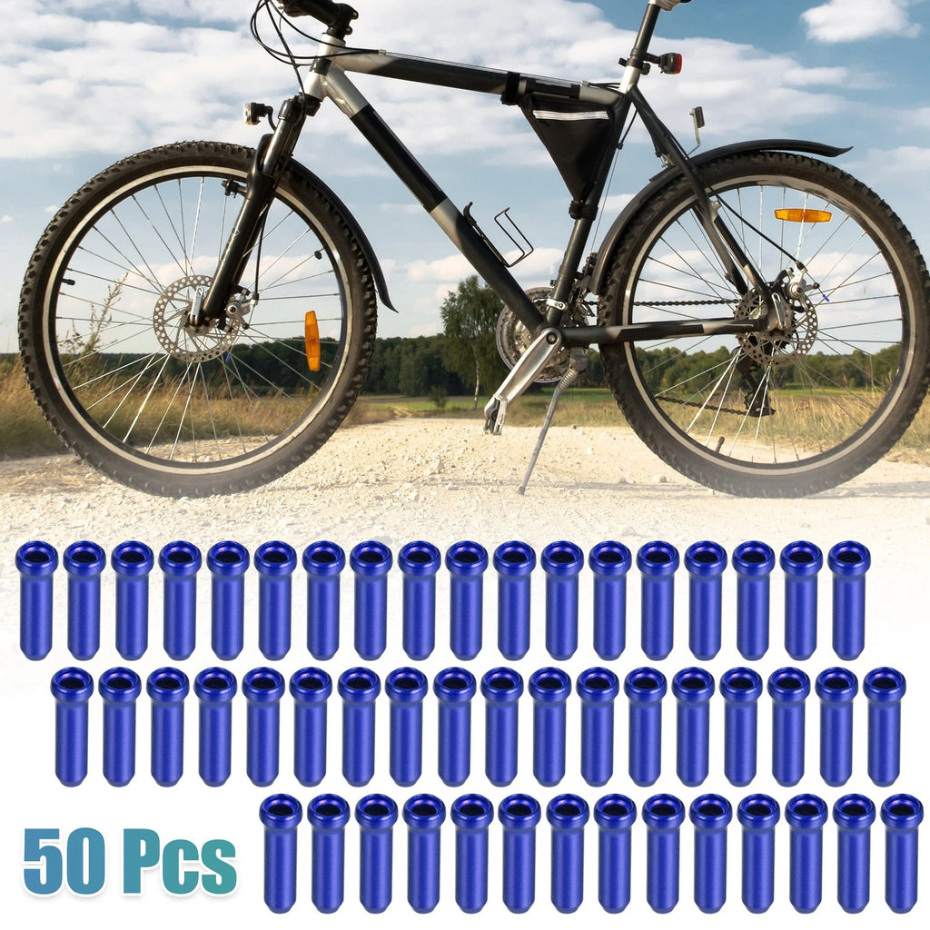 Brake Cable Cap Replacement Set for Bike Shifter Bicycle Gear (Blue) (50)
