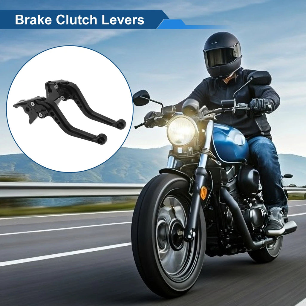 Adjustable Short Brake Clutch Levers for Kawasaki Z750 (2007–2012) Solid Black