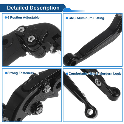 Adjustable Brake Clutch Levers for Kawasaki Vulcan S 650 (2015–2023) Solid Black
