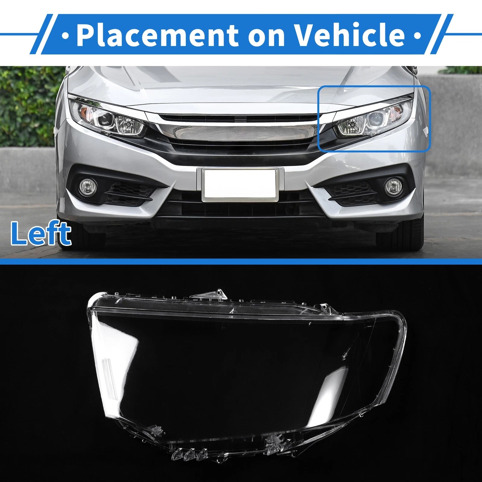 Front Left Headlight Lens Cover Replacement for Mitsubishi Pajero Sport (2013–2015)