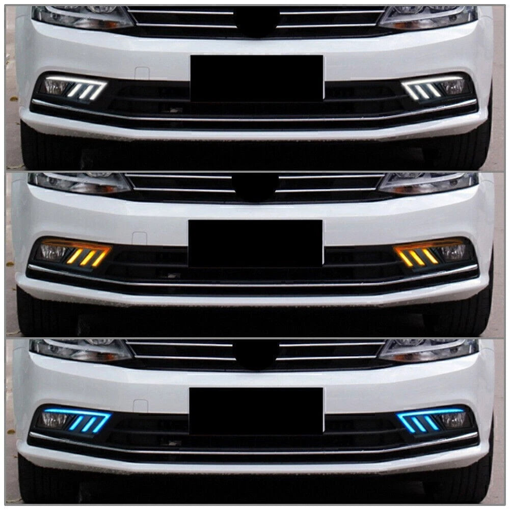 3 Colors LED Daytime Running Lights DRL for VW Jetta MK7 (2016–2018)