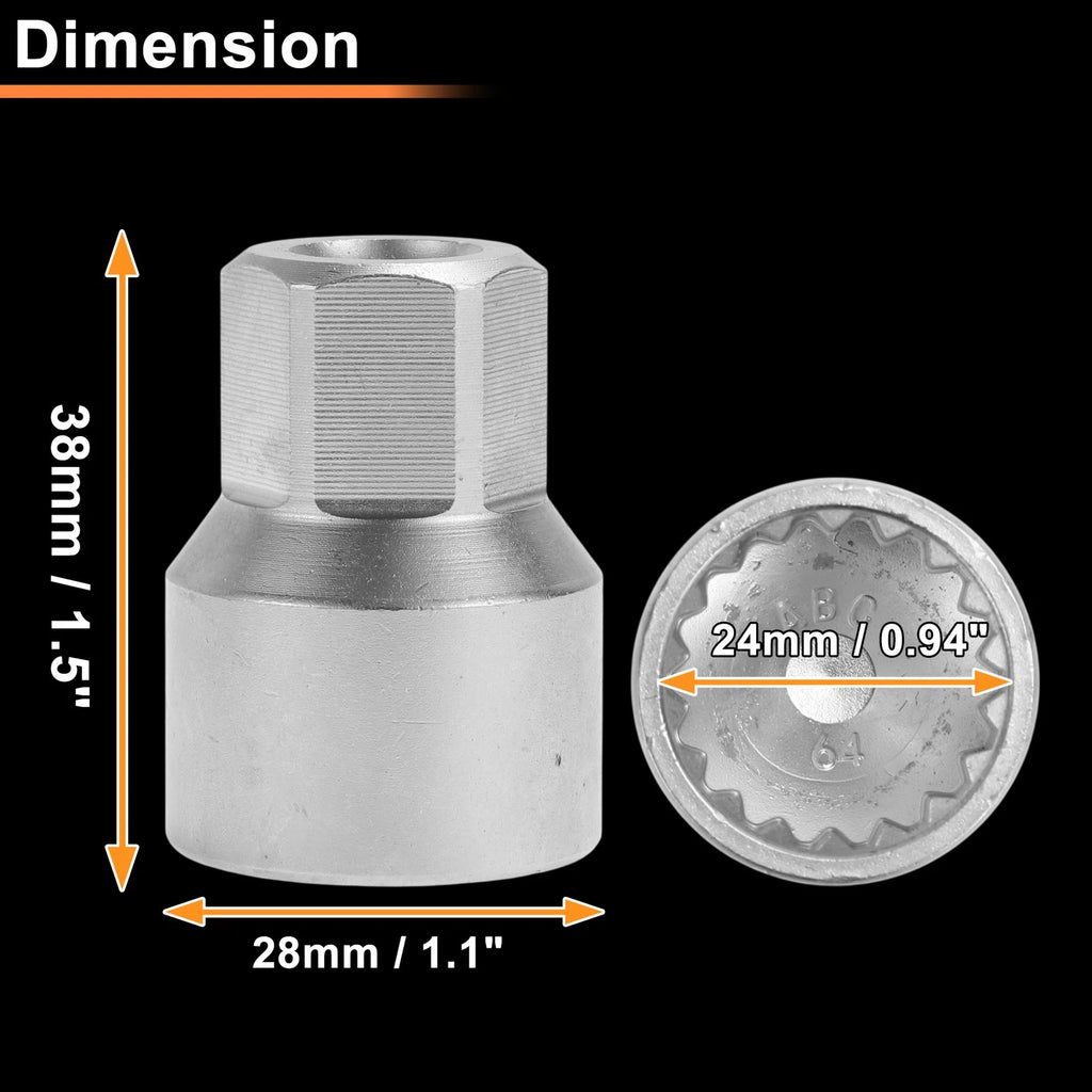 Wheel Lock Lug Nut for VW Touareg (Locking Nut Key Socket)