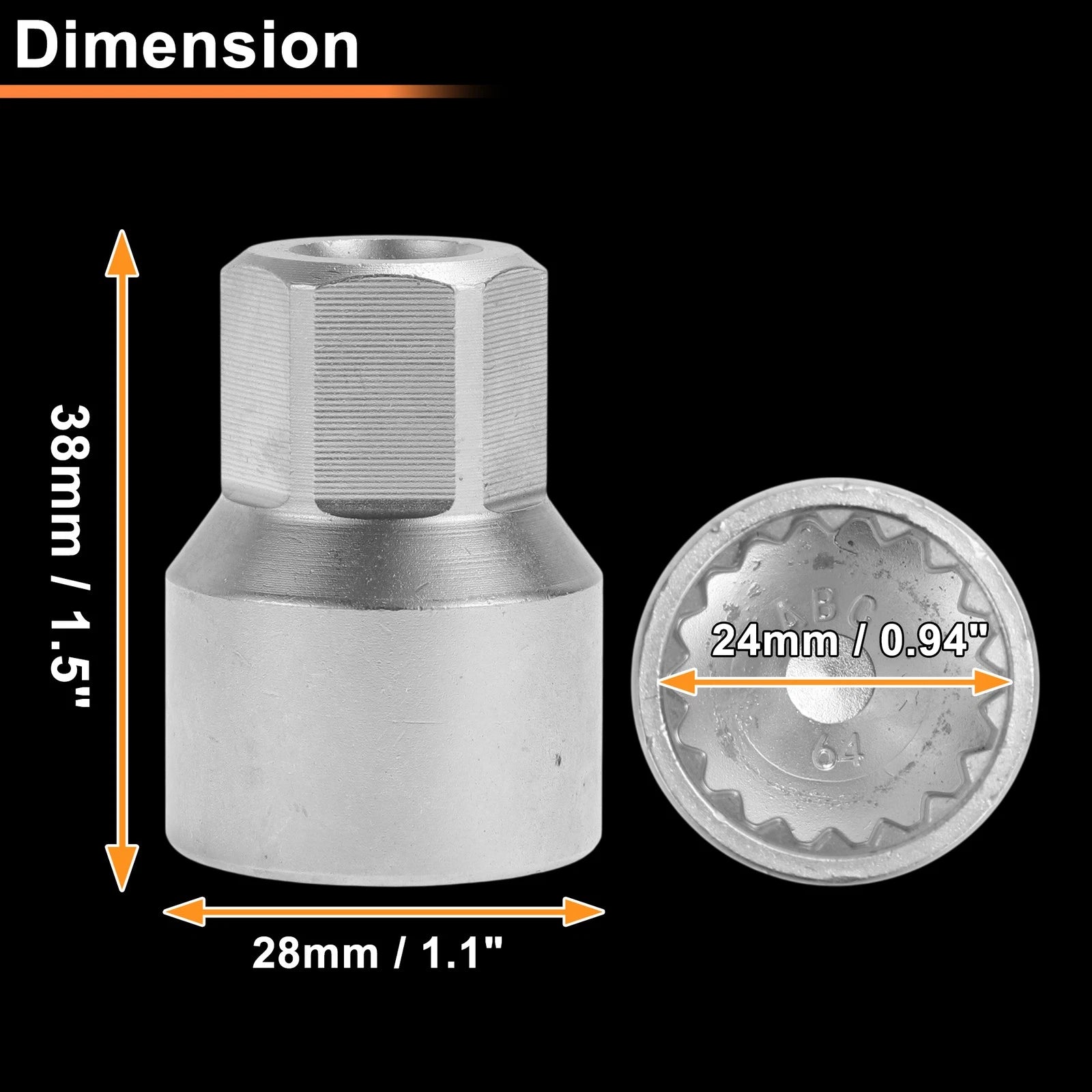 Wheel Lock Lug Nut for VW Touareg (Locking Nut Key Socket)