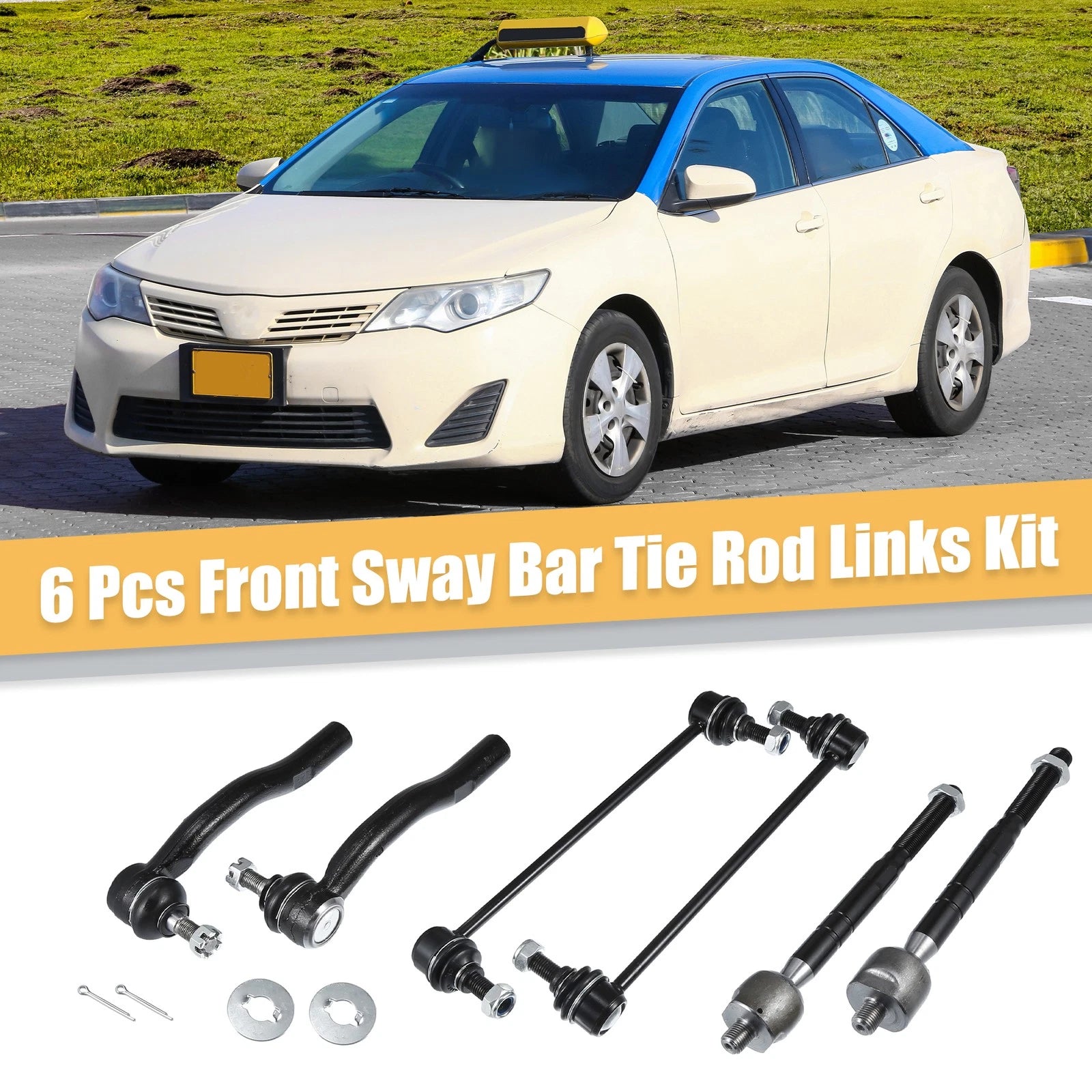 6 Pc Tie Rod End Inner Outer Replacement for Toyota Camry (2007–2011)