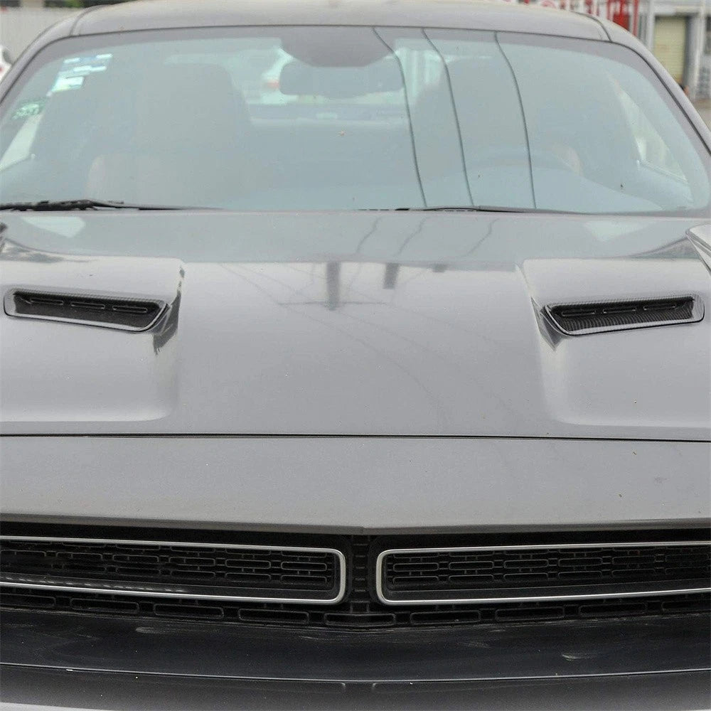 Carbon Fiber Look Engine Hood Air Vent Intlet Cover For Dodge Challenger 2015-22
