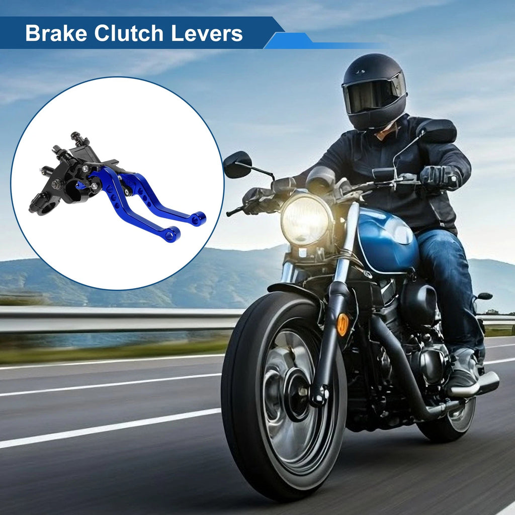 Adjustable Short Brake Clutch Levers for Honda (Solid Blue)