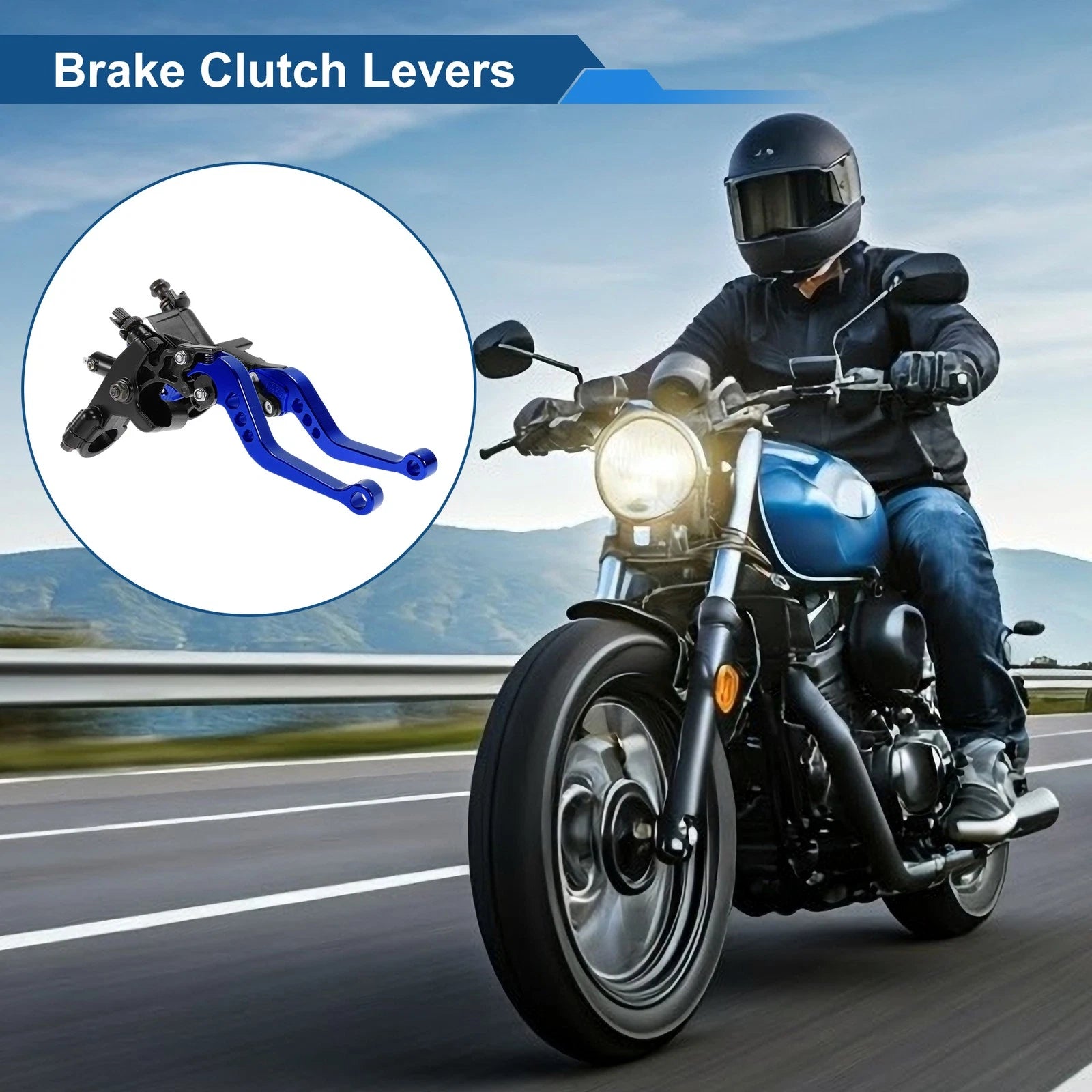 Adjustable Short Brake Clutch Levers for Honda (Solid Blue)