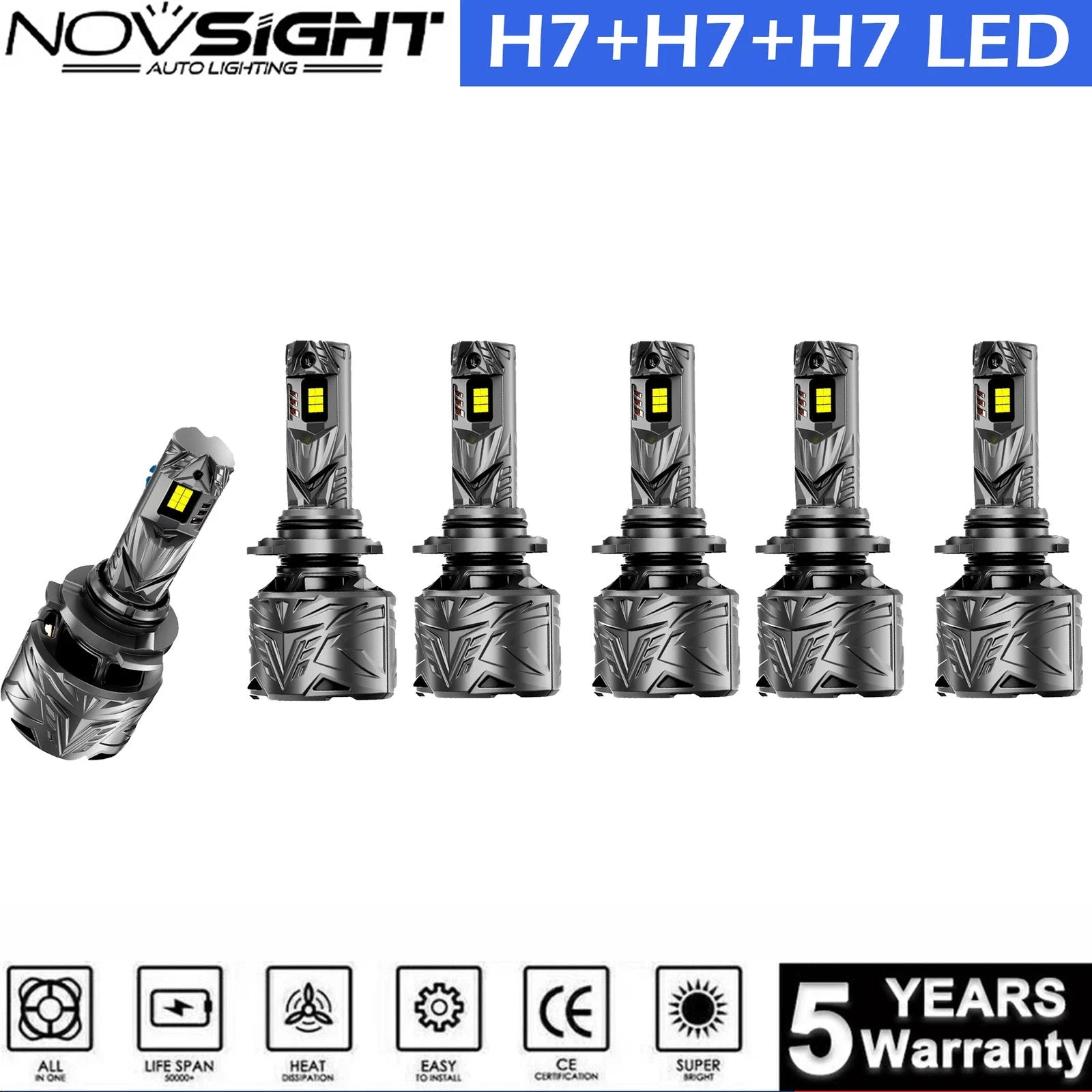 H7 LED Headlights Combo for - 10000LM Bright