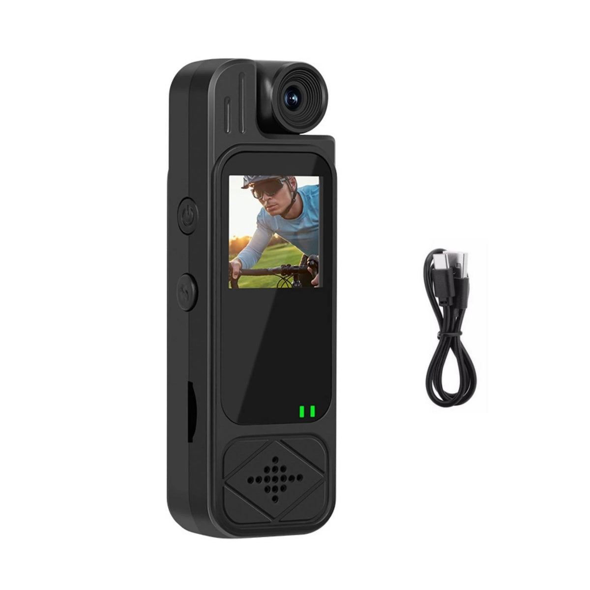 Body Camera with 180° Rotating Lens and 1.3-inch Color Screen