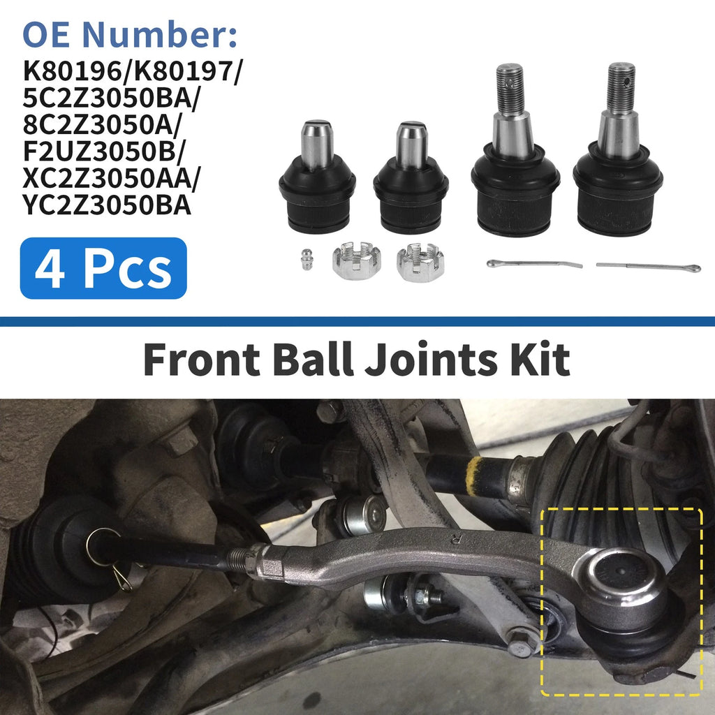 Ball Joint Kit Front Upper Lower 4 Pcs for Ford E-150 (2007–2014)