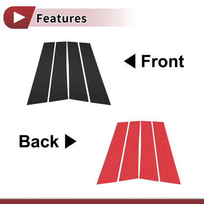 Set of 4 Door Pillar Window Trim for Genesis G70 (2019–2024) Black