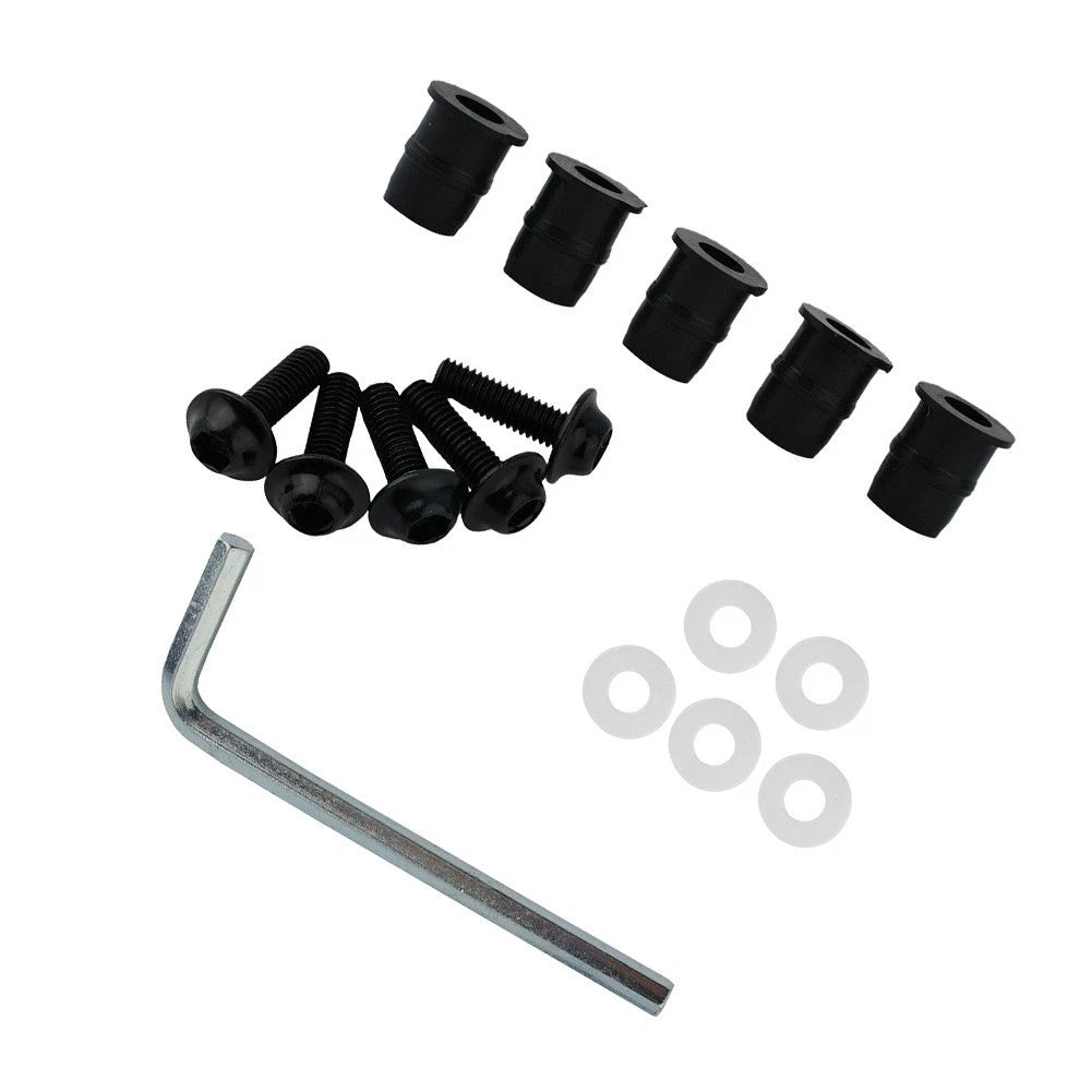 Screw Kit for Windshield Accessory (CNC Bolt, Aluminum, Black)