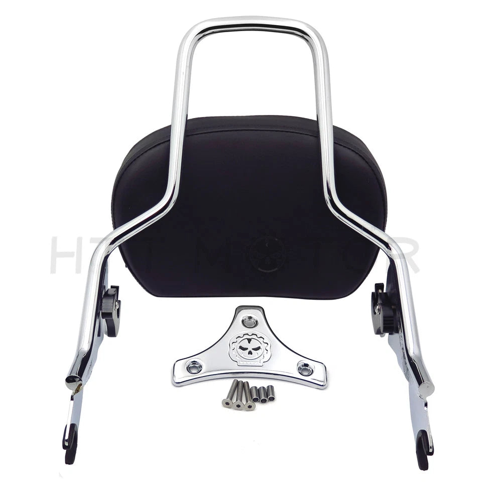 Detachable Sissy Bar with Backrest Pad Chrome for Harley Touring (2009–2023)
