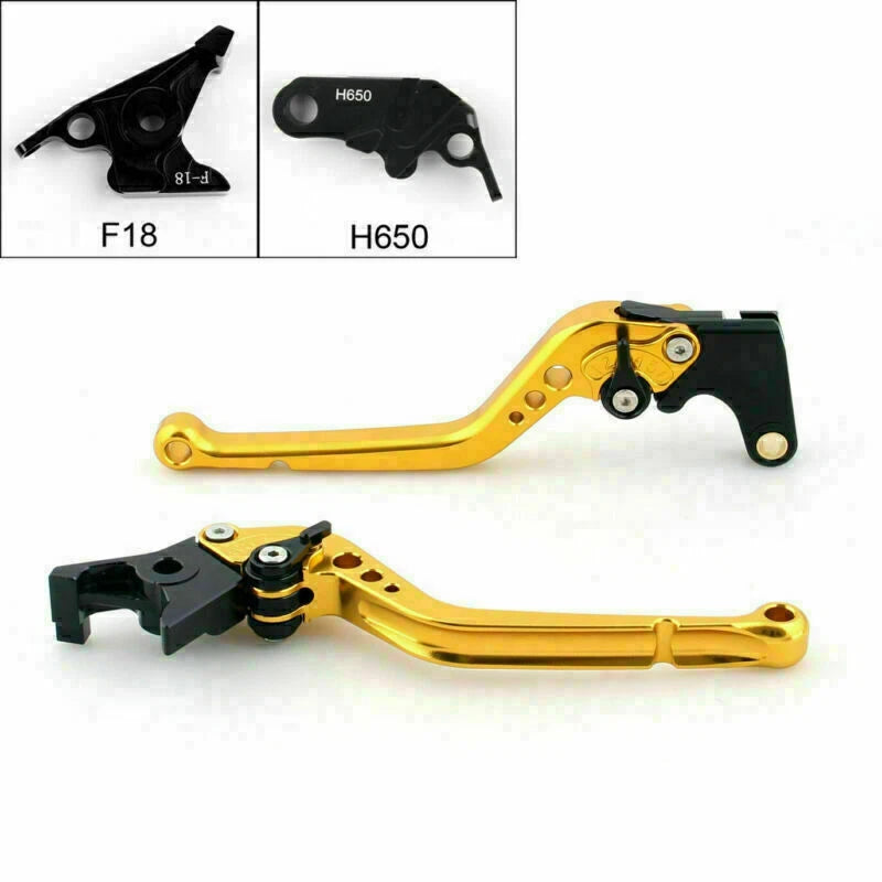 Long Brake Clutch Levers for Honda CBR650F/CB650F (2014–2015) (F-18/H-65) Gold T9