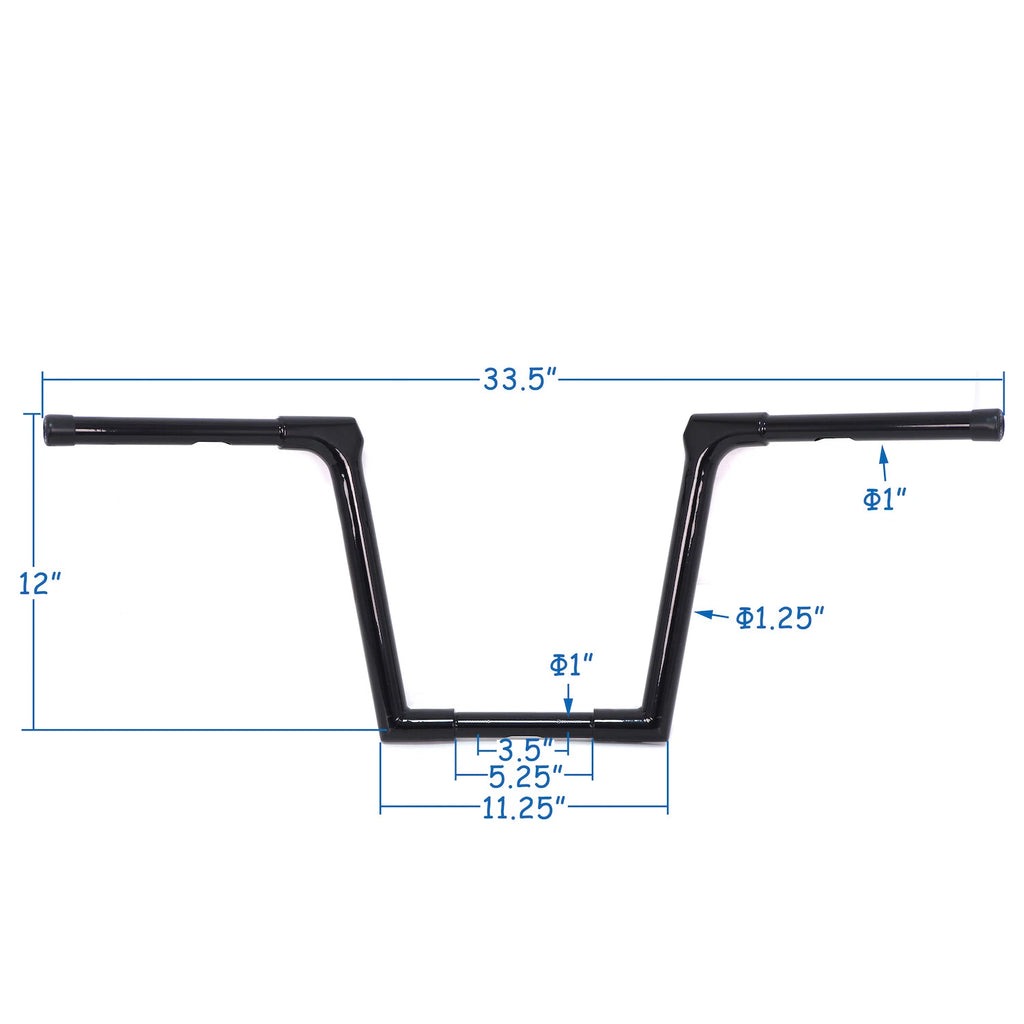 12'' Ape Hanger Handlebars for Harley Road Glide (1996–Present), Road King (1995–Present)