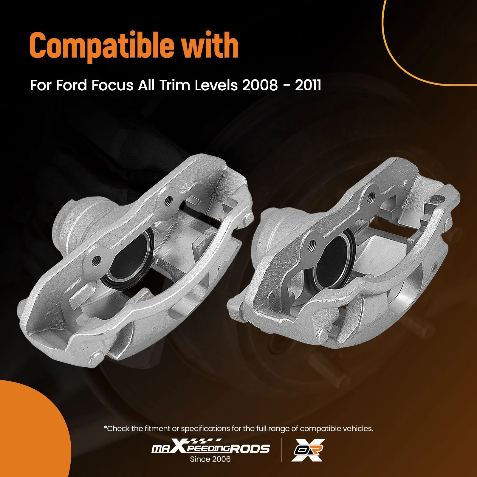 2X Front Left Right Brake Calipers for Ford Focus (2008–2011) 18-P5068