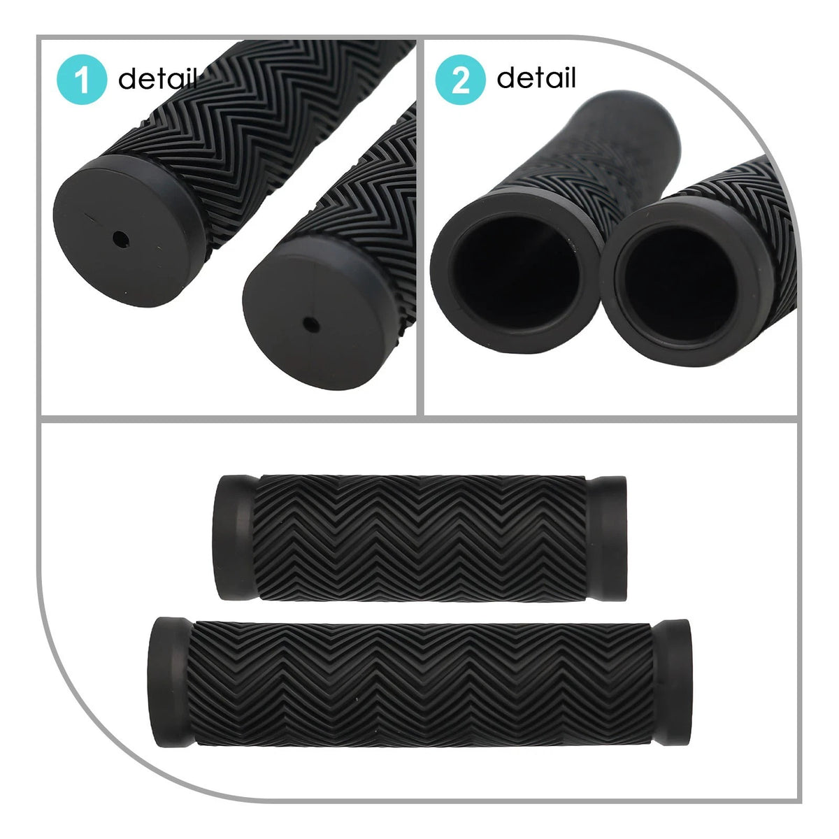 1 Pair Soft Rubber Handlebar Tape for Bike - Black