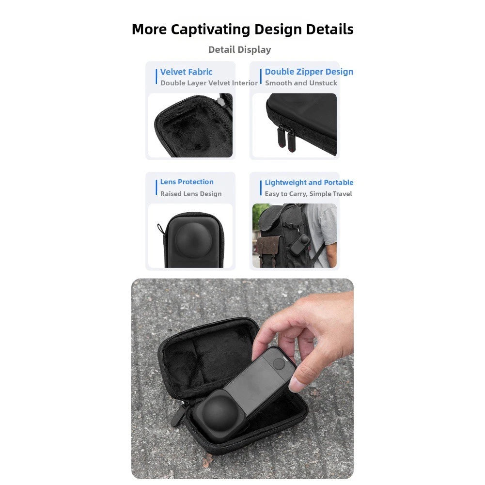 Lightweight EVA Case for Insta360 X4 AIR (Storage Bag, Organized Interior)
