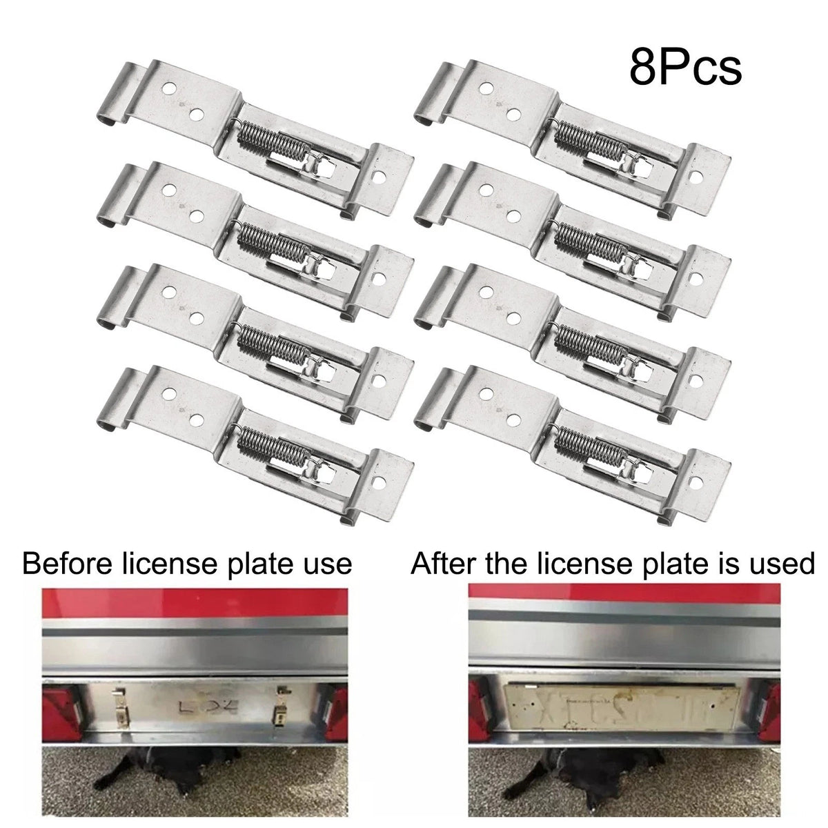 8-Piece Stainless Steel Bracket Frames for Car License Plates