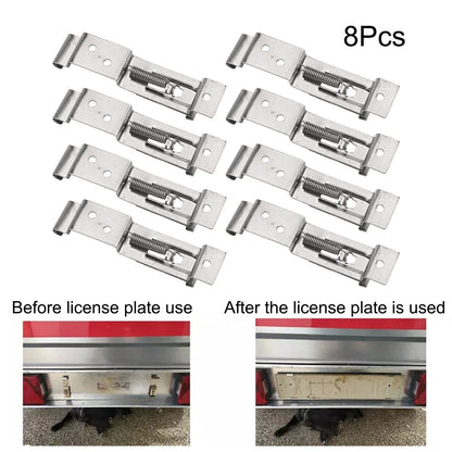 8-Piece Stainless Steel Bracket Frames for Car License Plates