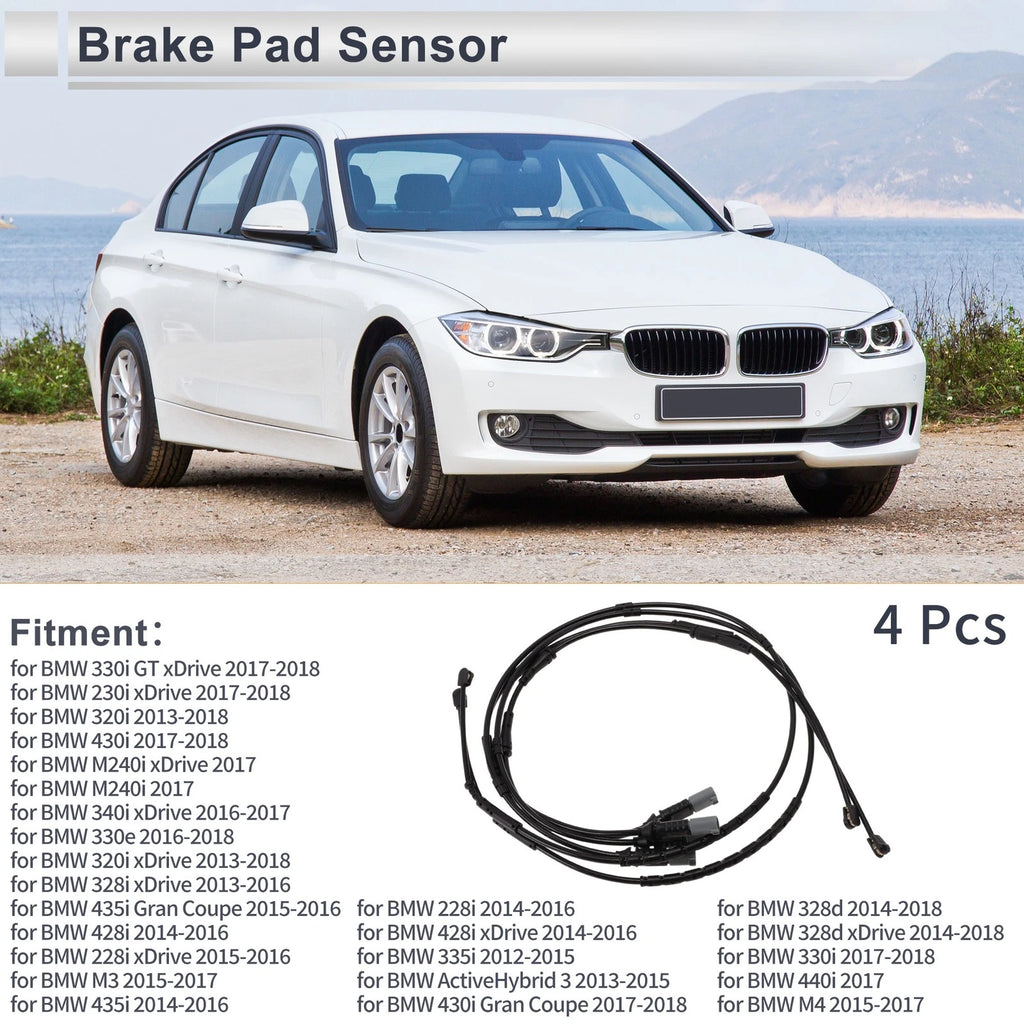 Front Rear Brake Pad Wear Sensor Replacement for BMW 330i GT xDrive (2014–2019)