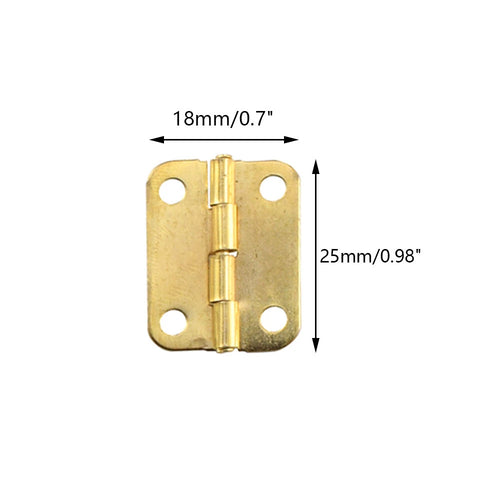 10pcs Antique Mini Hinges for Wooden Box Jewelry Chest Dollhouse (25x18mm) Gold