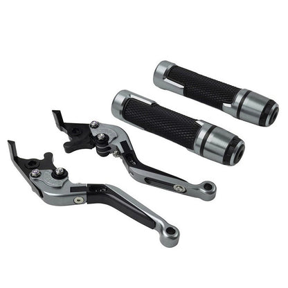 Titanium Extendable Brake Clutch Levers Handlebar Grip Set For Kawasaki ZX6R 636