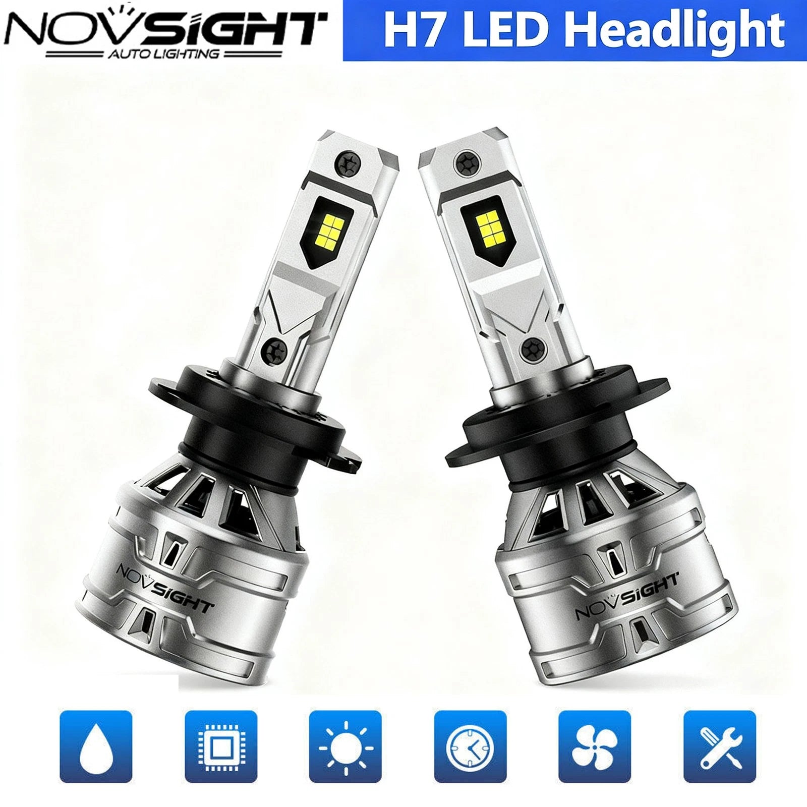 H7 LED Headlight Bulbs Kit for 6500K Super Bright White 2X