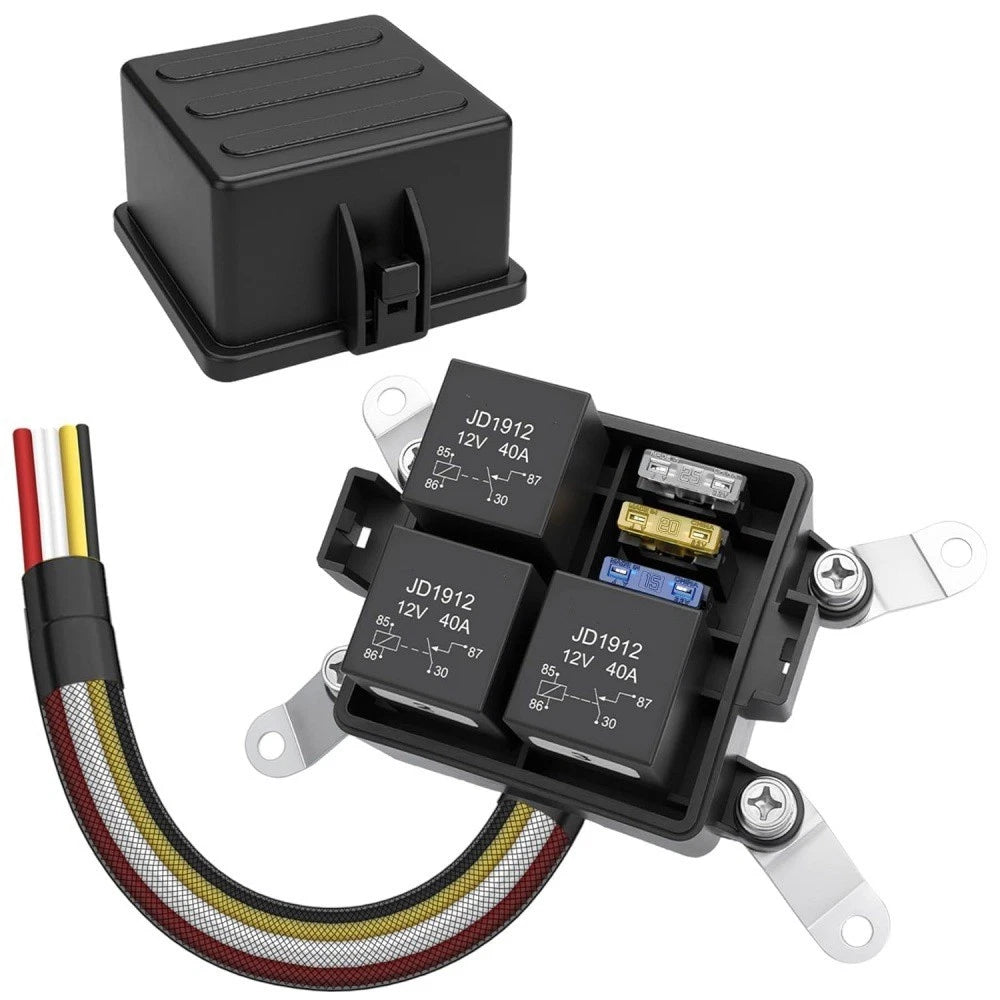 3 Way Waterproof Fuse Relay Box for Universal Applications (12V)