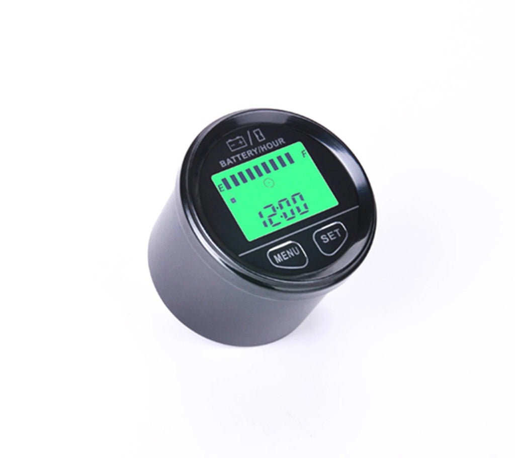 Backlit LCD Battery Level Hour Meter Gauge for Universal Applications