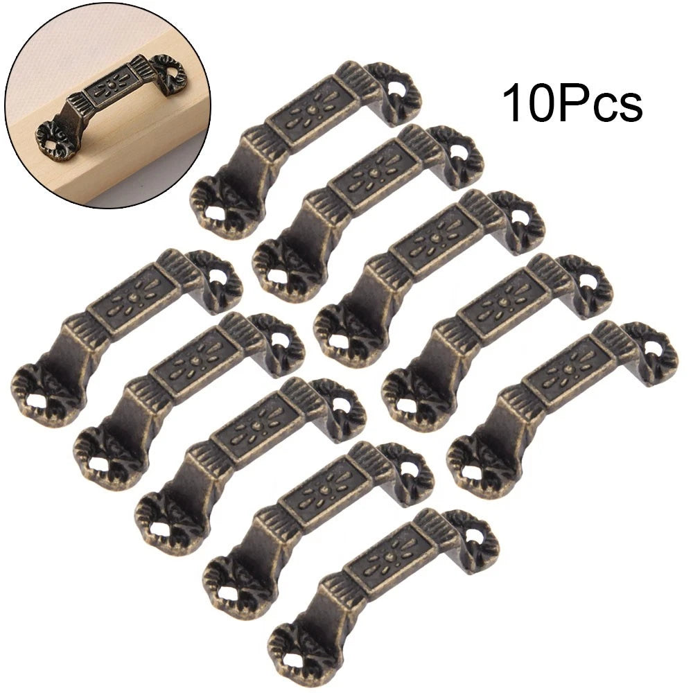 10Pcs Vintage Door Pull Handle Knob for Cabinet Bookcase Drawer
