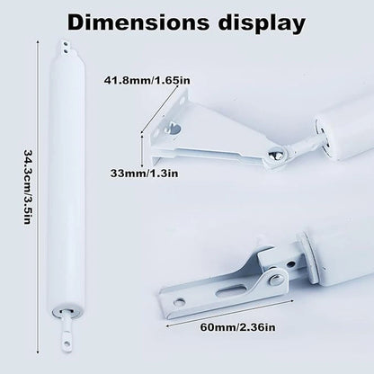 Adjustable Pneumatic Door Closer for Screen Storm Doors (Hold Open Function)