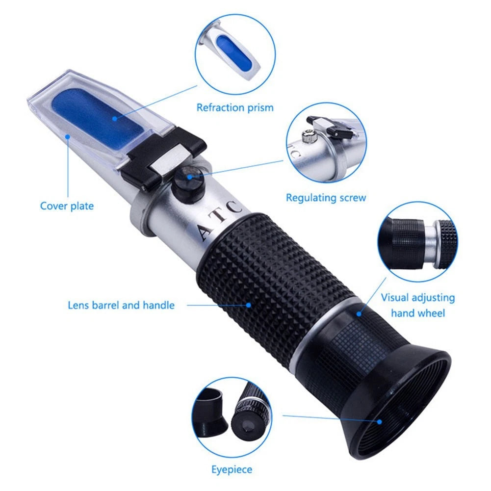 Non-slip Rubber Handle Refractometer for Testing Propylene Glycol