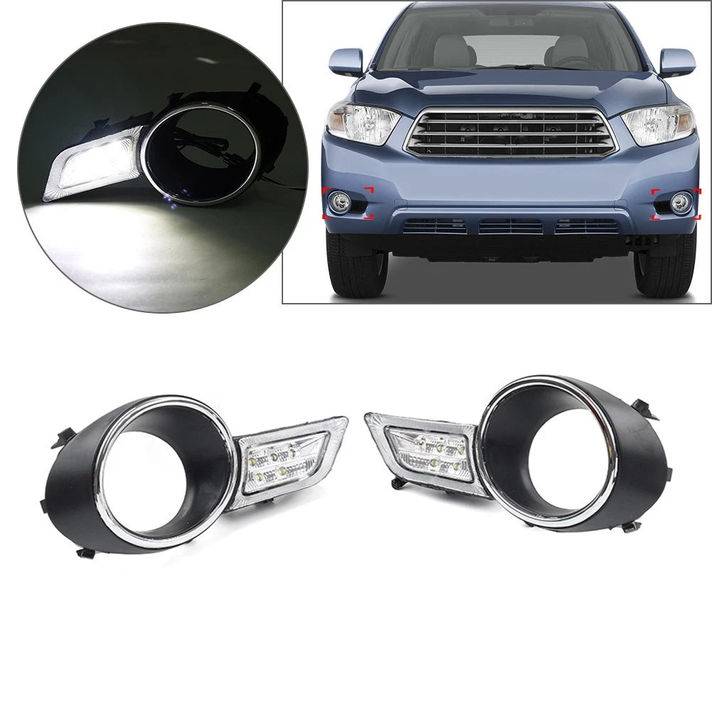 1 Pair DRL Fog Lamp Kit for Toyota Highlander (2008–2011)