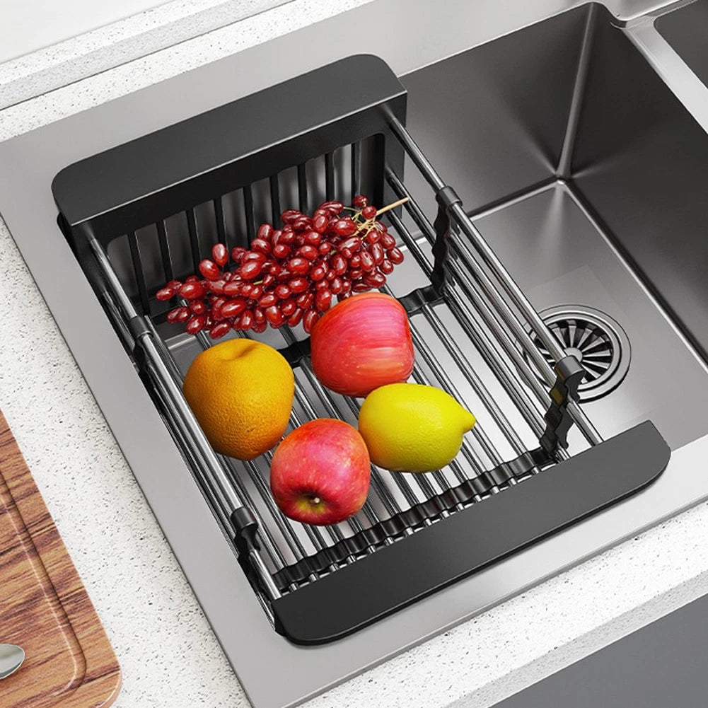 Telescopic Adjustable Sink Dish Rack Basket for Kitchen