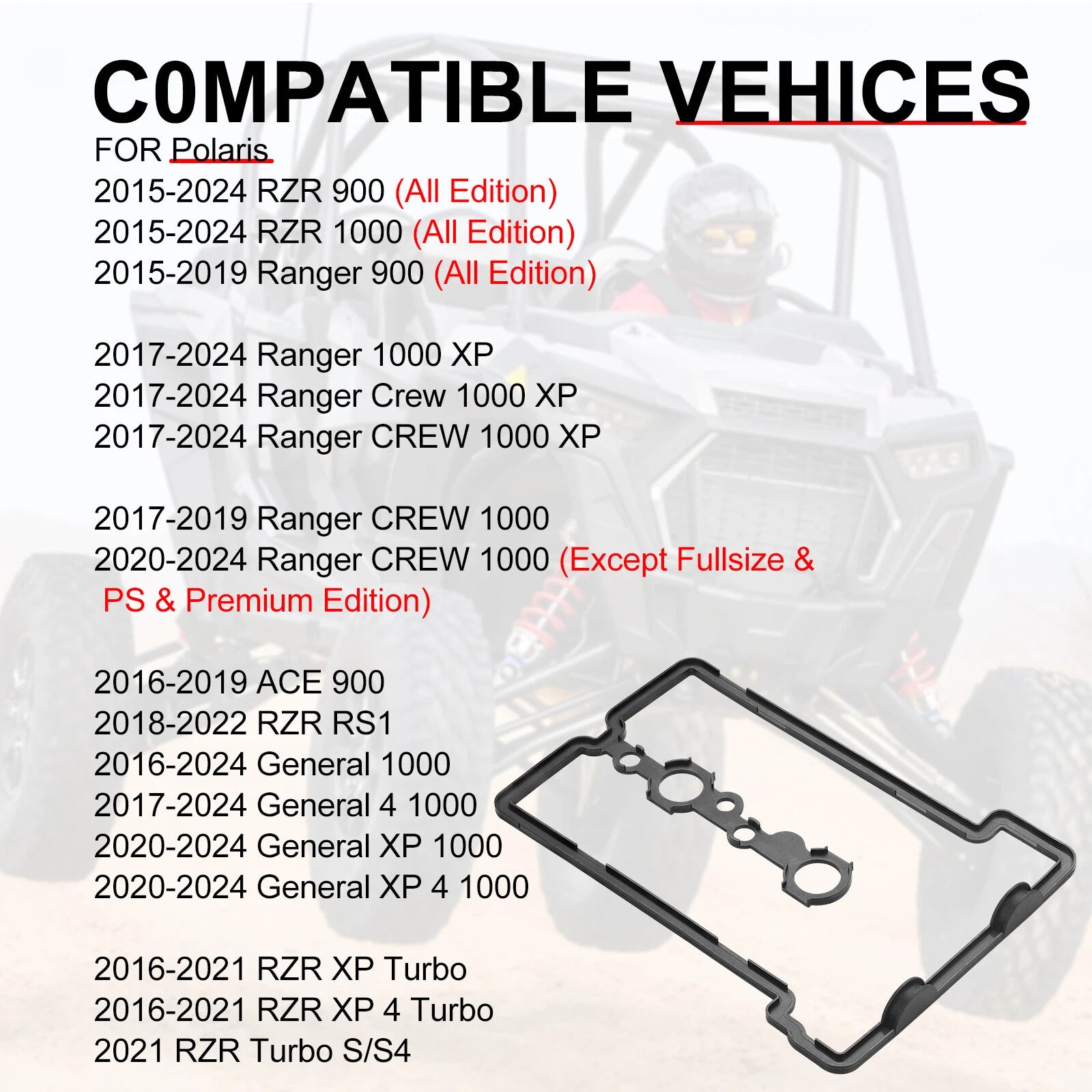 Valve Seal Cover for Polaris RZR Ranger 1000 900 (2015–2019)
