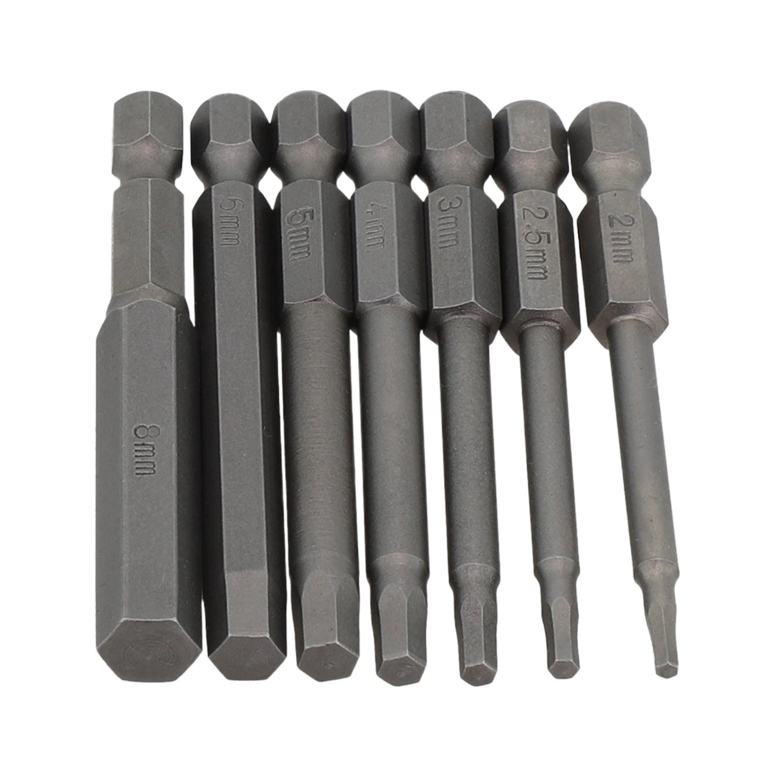 7pcs Hexagon Socket Screwdriver Bit Set for Electric Tools (65mm)