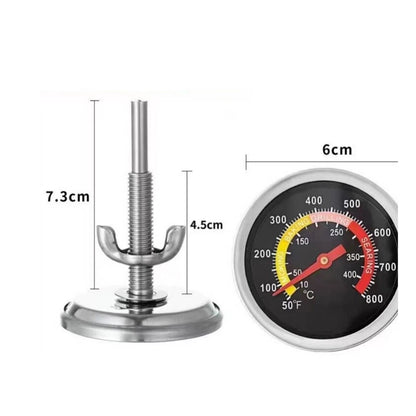 Oven Thermometer for Home Cooking - Automatic Sensing, Stainless Steel Body