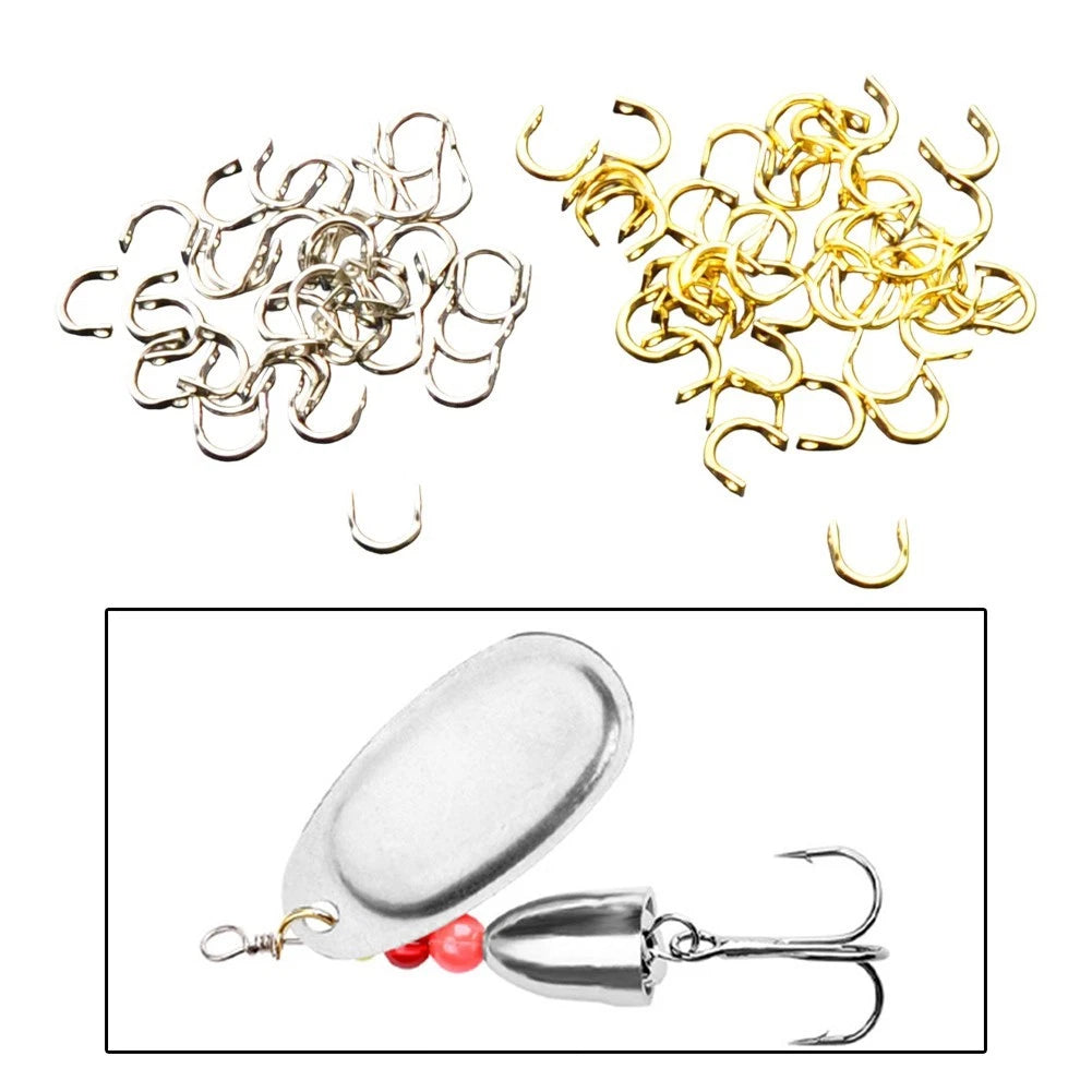 100pcs Metal Clevises for DIY Fishing Spinnerbaits and Rigs